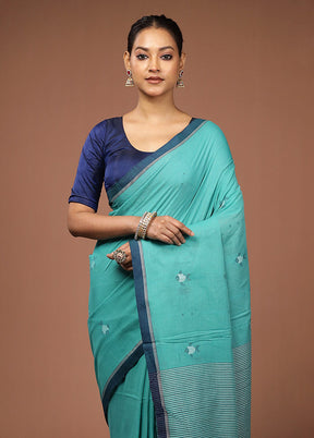 Green Matka Silk Saree With Blouse Piece