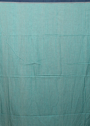 Green Mulmul Cotton Saree With Blouse Piece