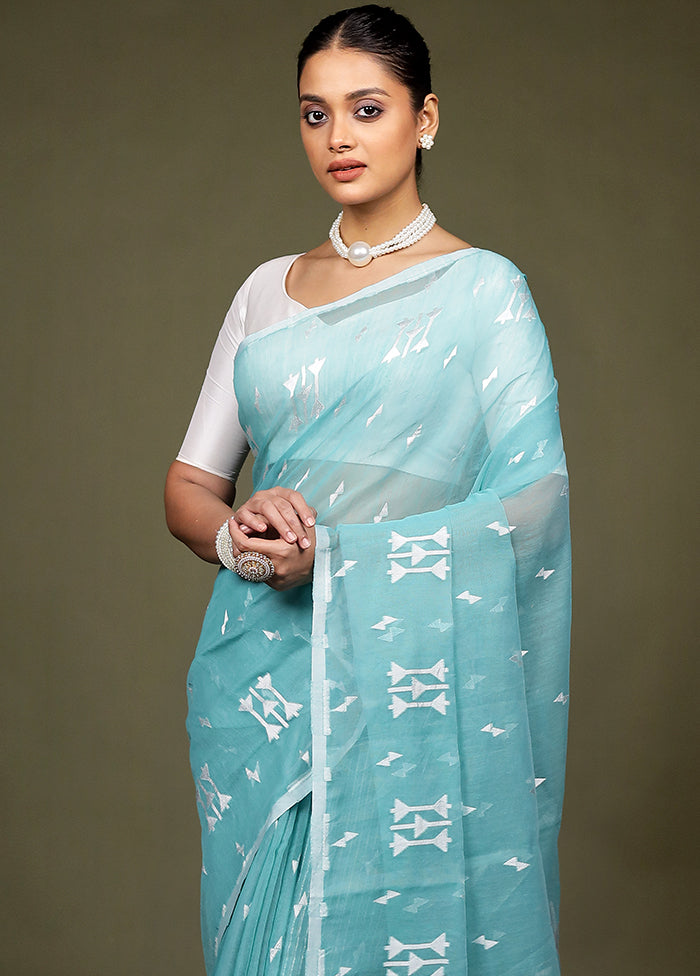 Green Matka Silk Saree With Blouse Piece