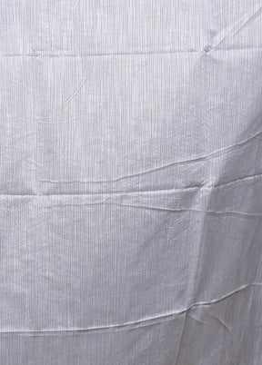 White Matka Silk Saree With Blouse Piece