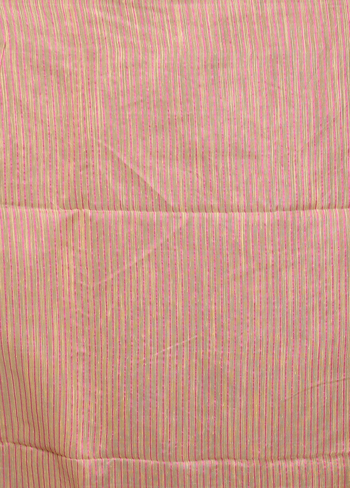 Cream Matka Silk Saree Without Blouse Piece