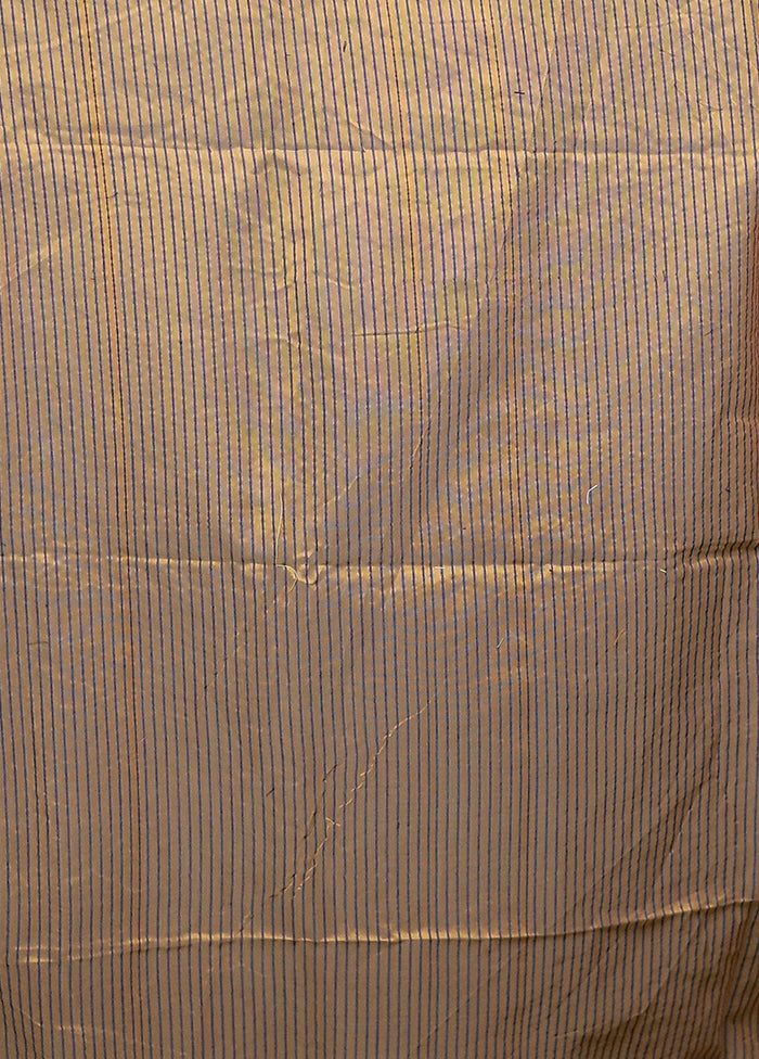 Cream Matka Silk Saree With Blouse Piece