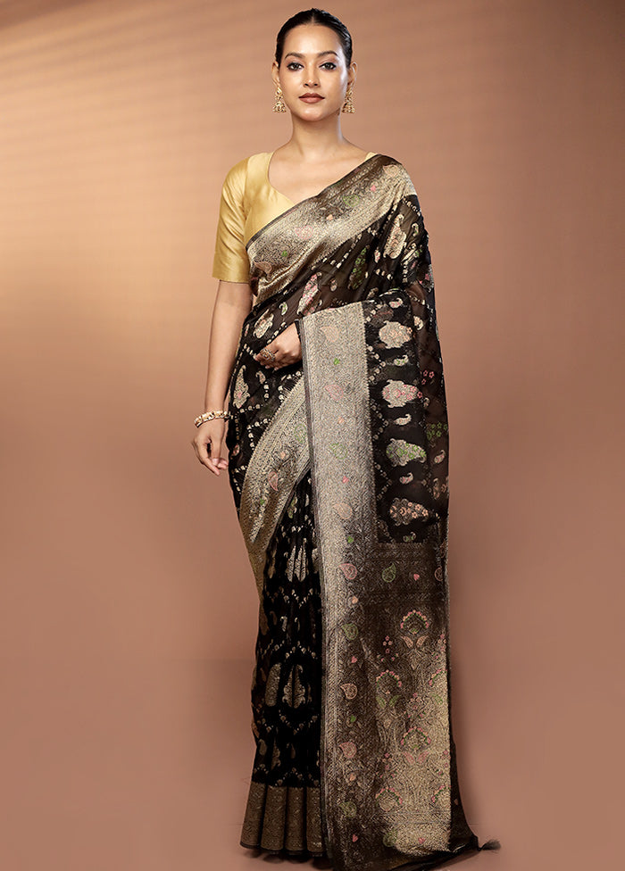 Black Organza Saree With Blouse Piece