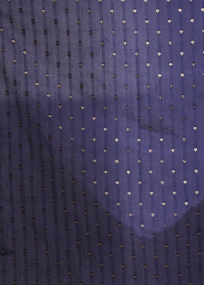 Blue Organza Saree With Blouse Piece