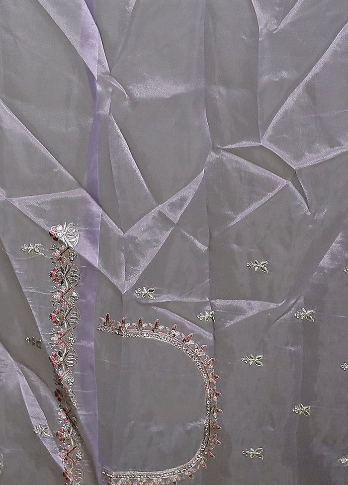 Purple Tissue Silk Saree With Blouse Piece