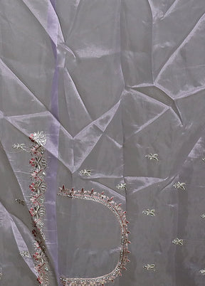 Purple Tissue Silk Saree With Blouse Piece