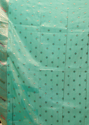 Green Dupion Silk Saree With Blouse Piece