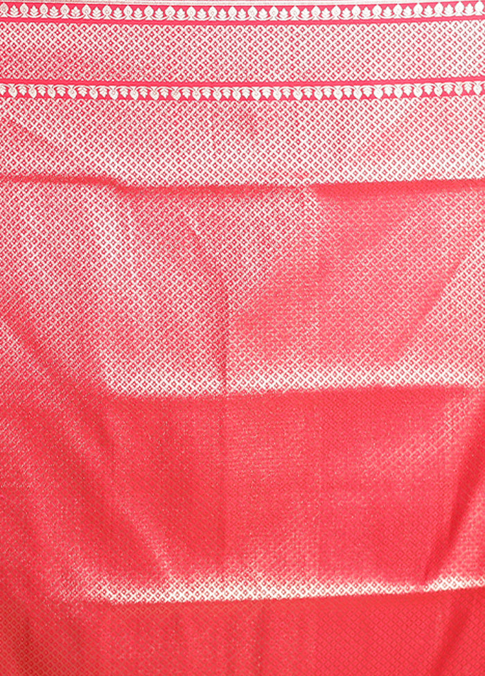 Pink Banarasi Silk Saree With Blouse Piece