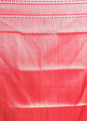 Pink Banarasi Silk Saree With Blouse Piece