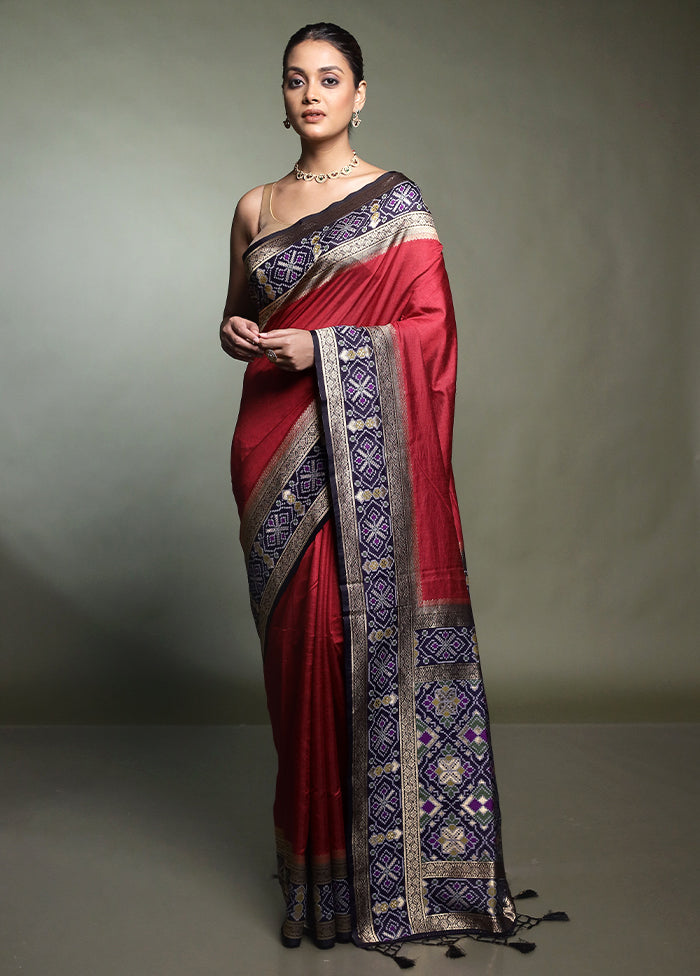 Purple Dupion Silk Saree With Blouse Piece