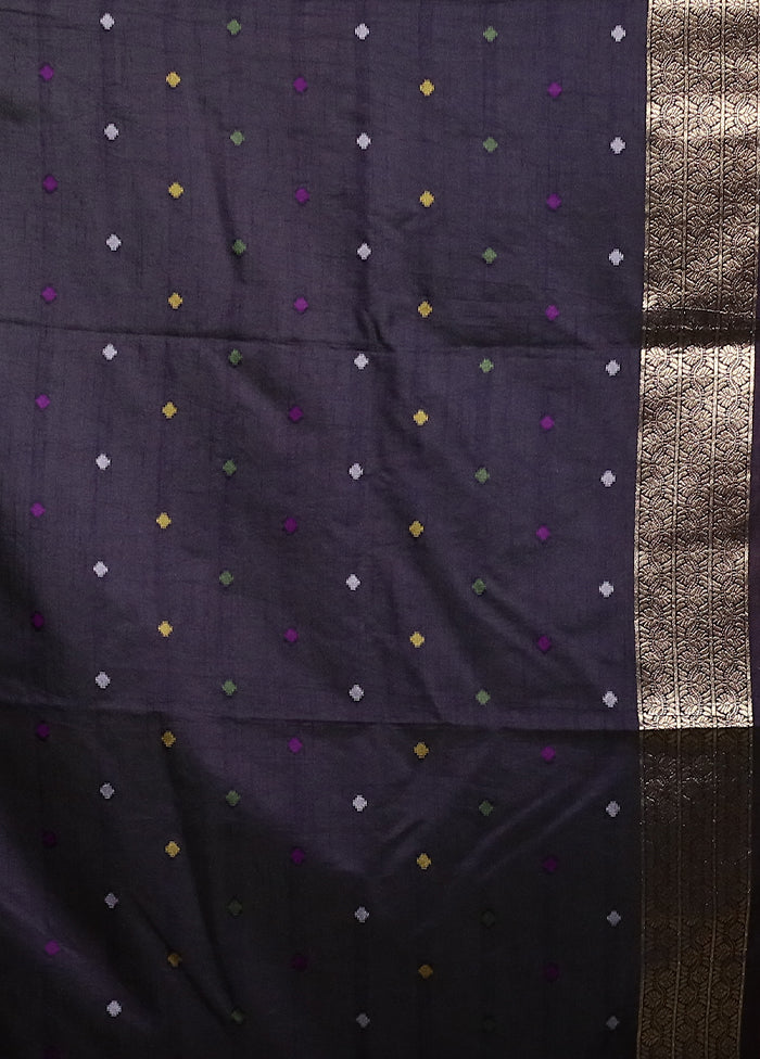 Purple Dupion Silk Saree With Blouse Piece