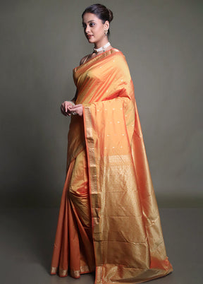 Yellow Kanjivaram Silk Saree With Blouse Piece