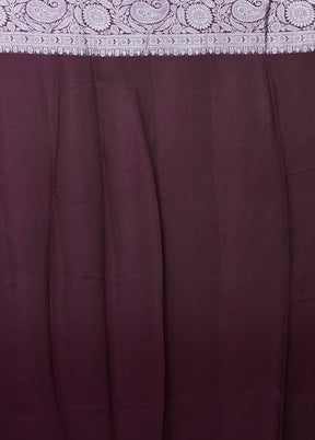 Purple Kora Silk Saree With Blouse Piece