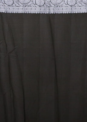 Black Kora Silk Saree With Blouse Piece