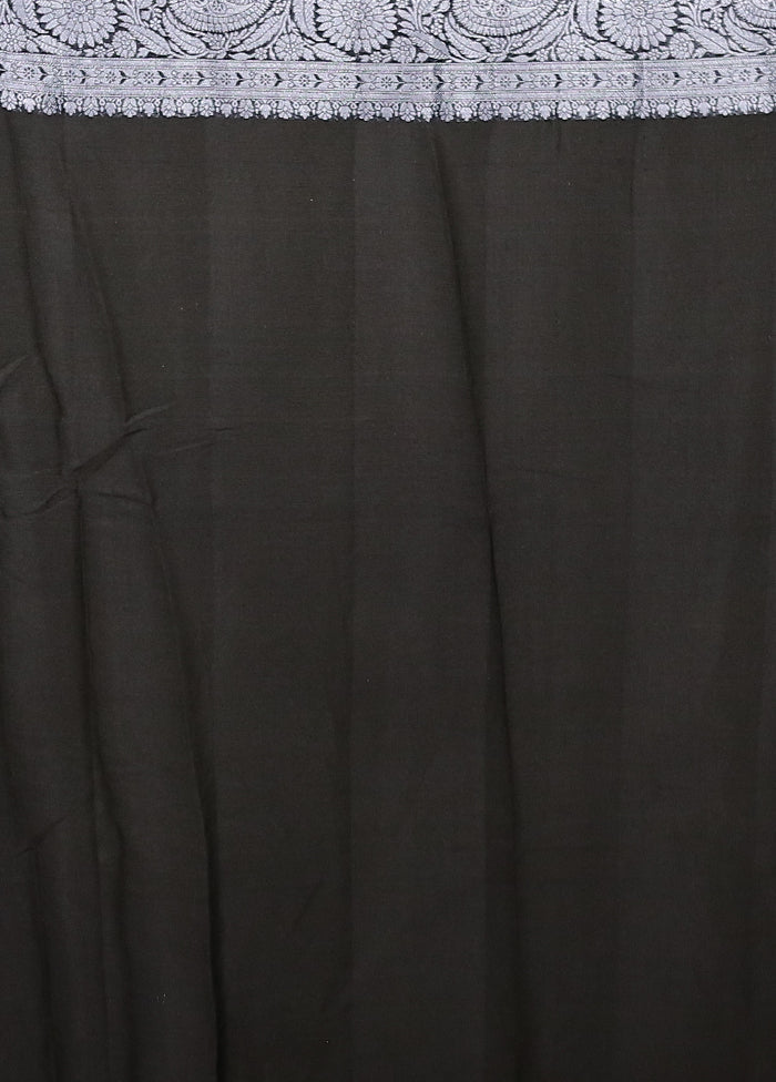 Black Kora Silk Saree With Blouse Piece