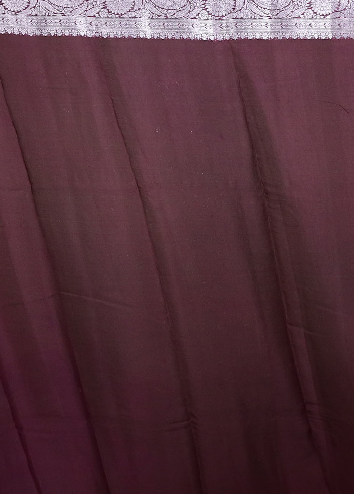 Purple Kora Silk Saree With Blouse Piece