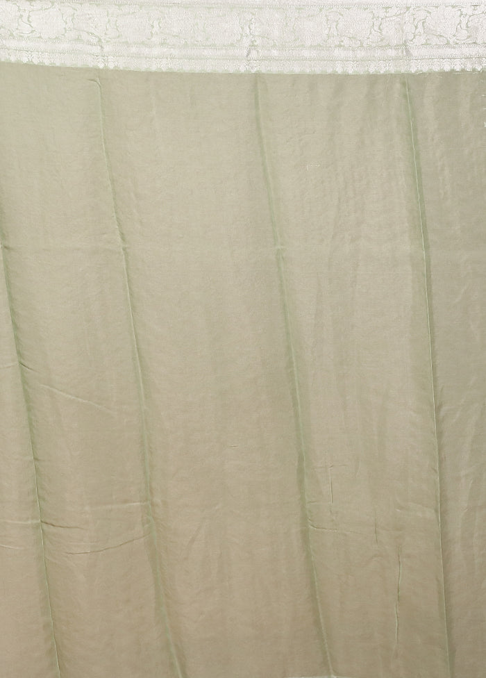 Green Kora Silk Saree With Blouse Piece