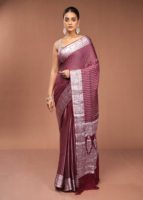 Purple Kora Silk Saree With Blouse Piece