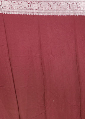 Purple Kora Silk Saree With Blouse Piece