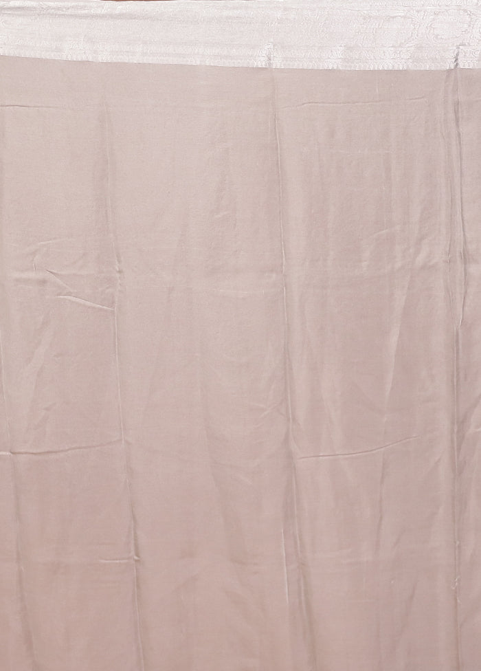 Grey Kora Silk Saree With Blouse Piece