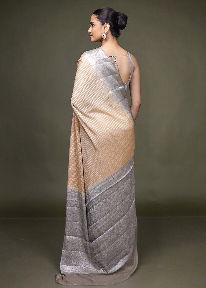 Pink Handloom Kora Pure Silk Saree With Blouse Piece