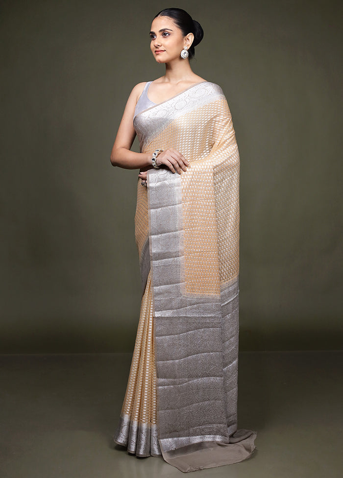 Pink Handloom Kora Pure Silk Saree With Blouse Piece