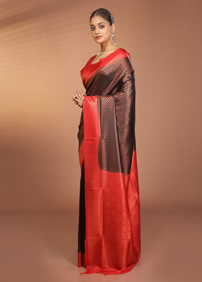 Black Dupion Silk Saree With Blouse Piece
