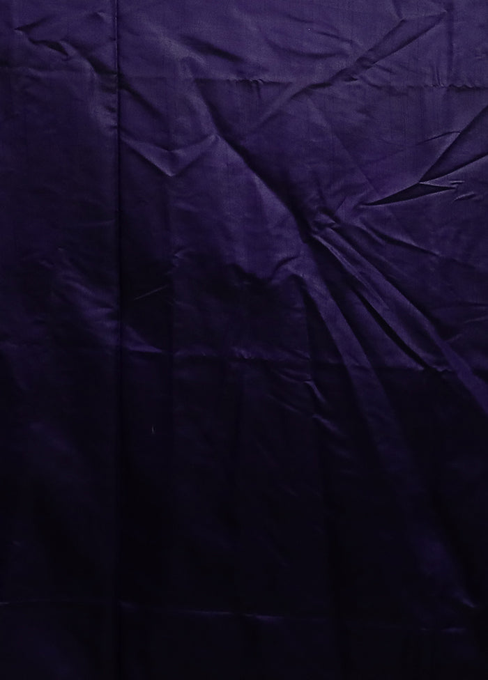 Purple Dupion Silk Saree With Blouse Piece