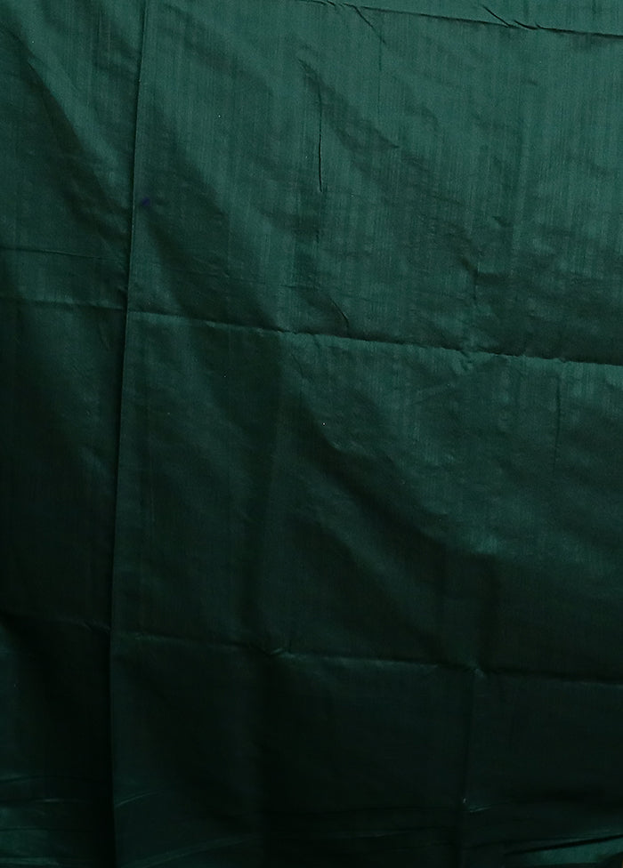 Green Dupion Silk Saree With Blouse Piece