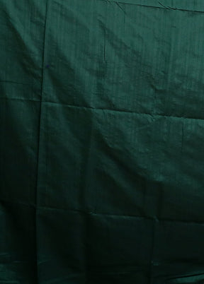 Green Dupion Silk Saree With Blouse Piece