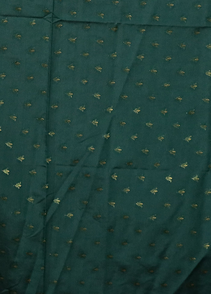 Green Dupion Silk Saree With Blouse Piece