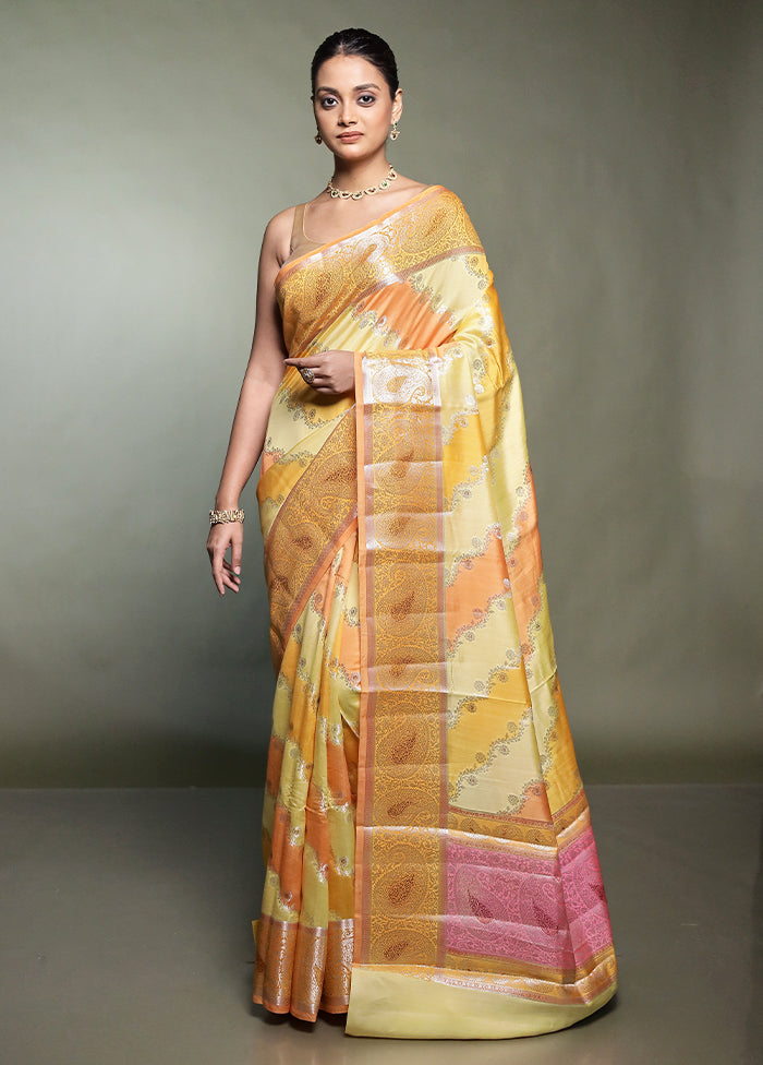 Multicolor Handloom Dupion Pure Silk Saree With Blouse Piece