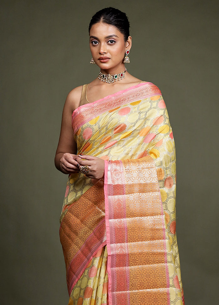 Multicolor Handloom Dupion Pure Silk Saree With Blouse Piece