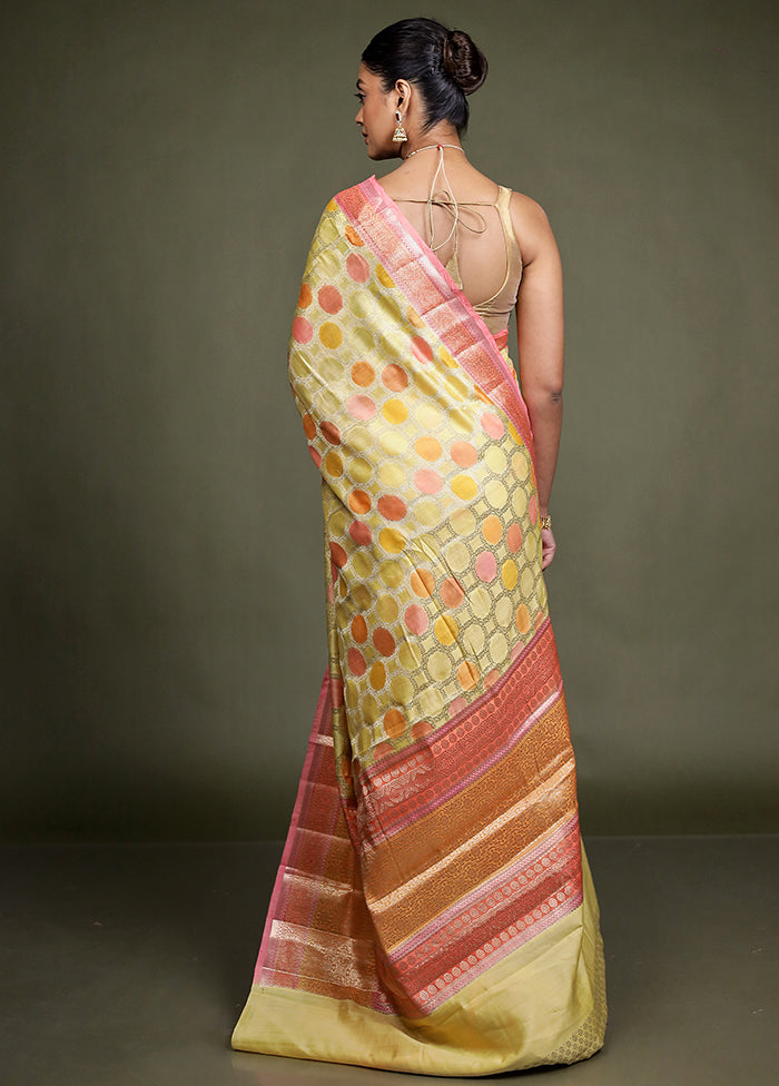 Multicolor Handloom Dupion Pure Silk Saree With Blouse Piece