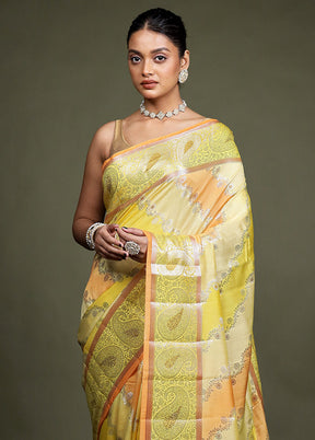 Multicolor Handloom Dupion Pure Silk Saree With Blouse Piece