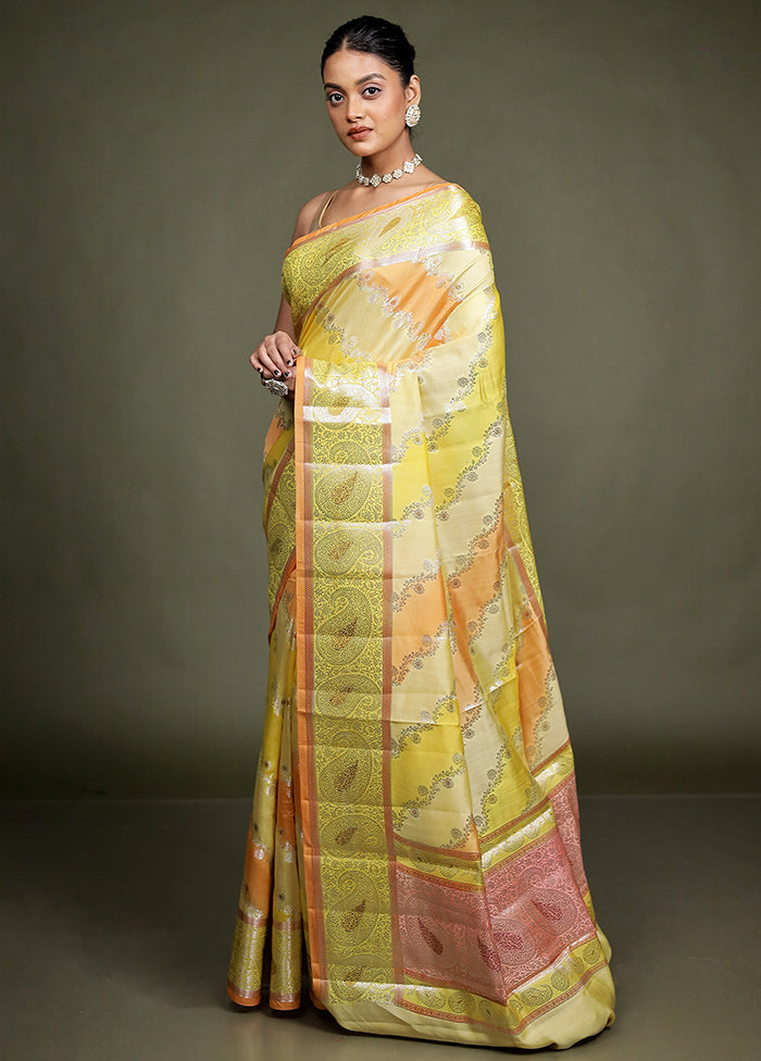 Multicolor Handloom Dupion Pure Silk Saree With Blouse Piece