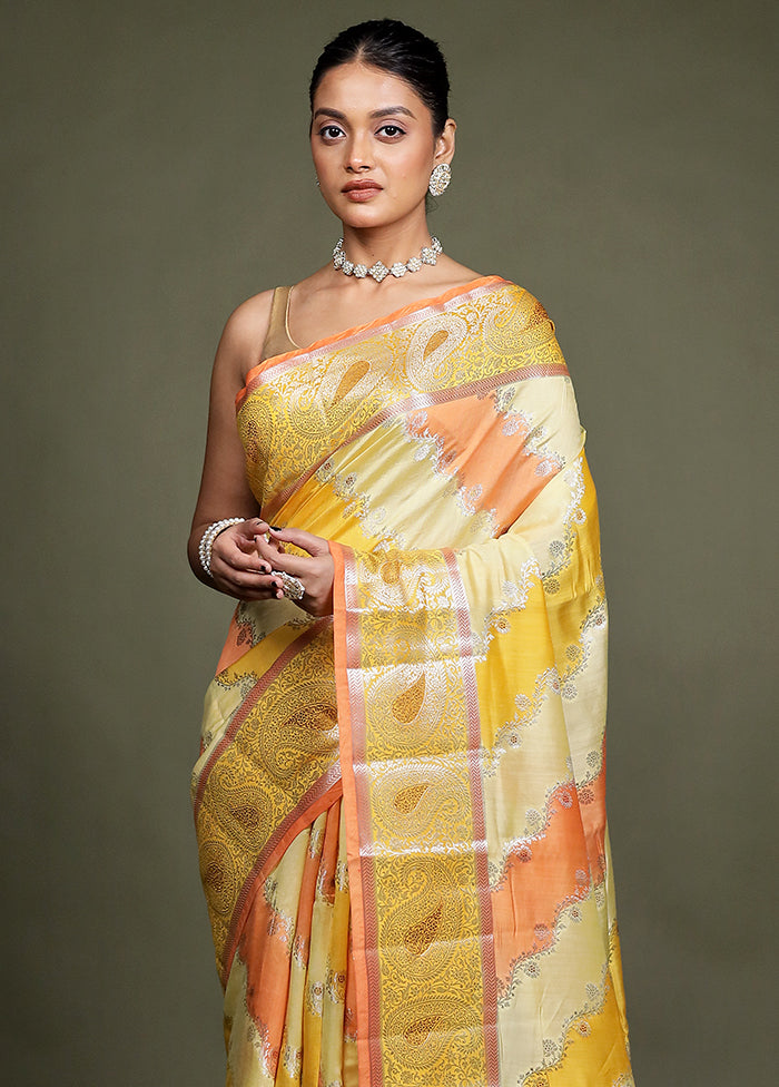 Multicolor Handloom Dupion Pure Silk Saree With Blouse Piece