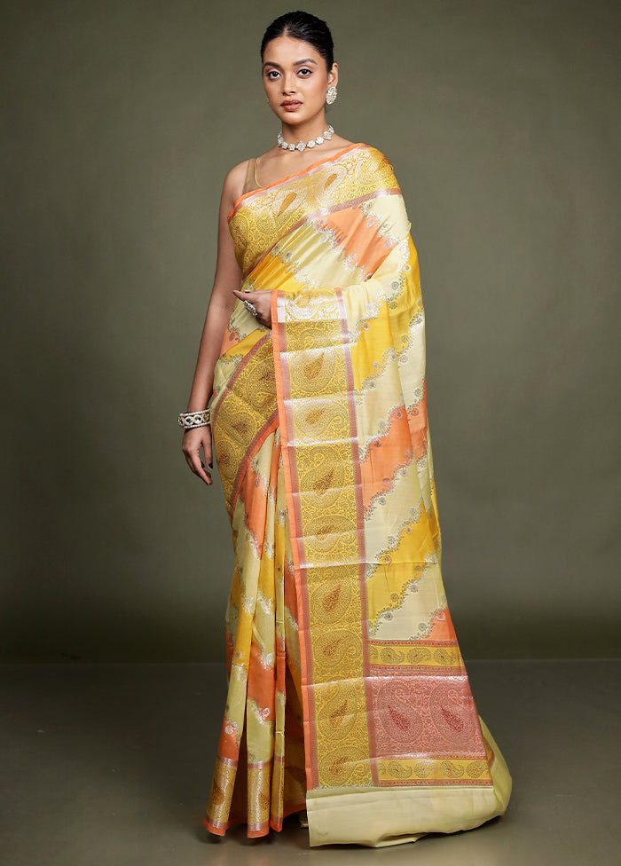 Multicolor Handloom Dupion Pure Silk Saree With Blouse Piece