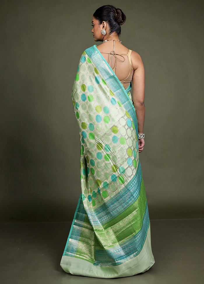 Green Handloom Dupion Pure Silk Saree With Blouse Piece