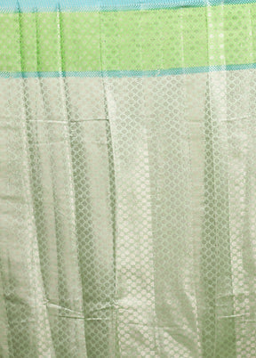 Green Handloom Dupion Pure Silk Saree With Blouse Piece