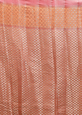 Pink Handloom Dupion Pure Silk Saree With Blouse Piece