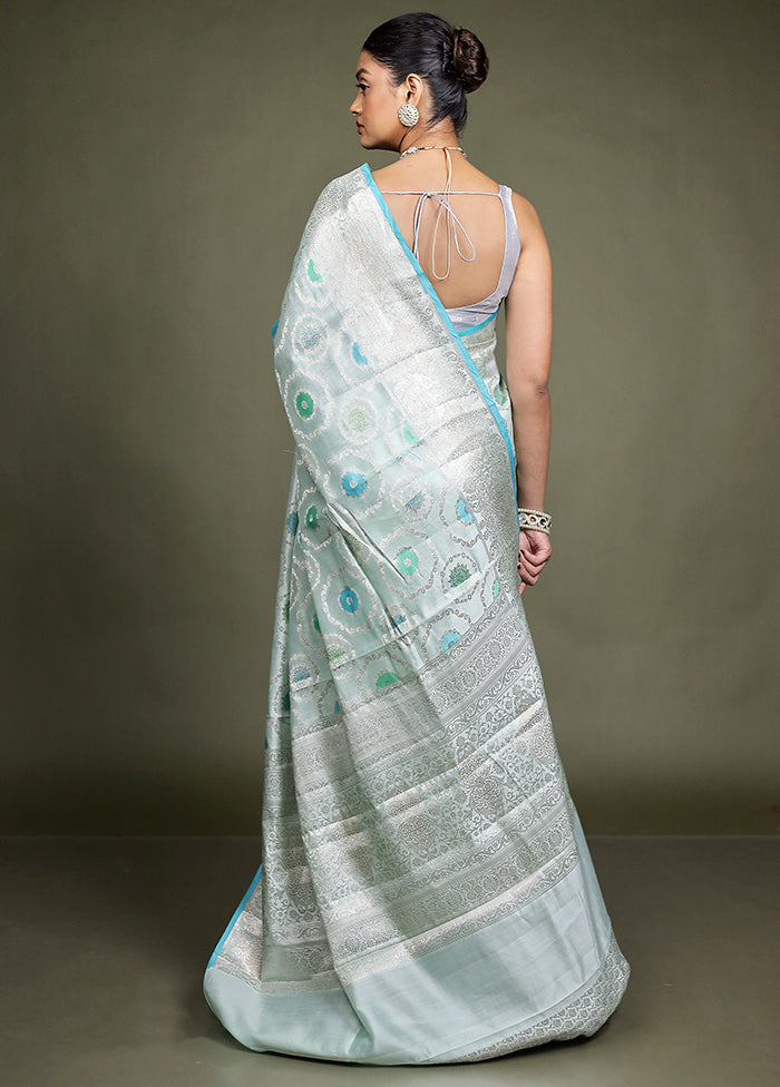 Blue Handloom Dupion Pure Silk Saree With Blouse Piece