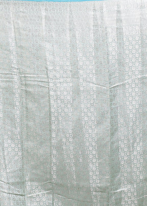 Blue Handloom Dupion Pure Silk Saree With Blouse Piece