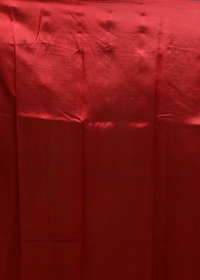 Red Handloom Dupion Pure Silk Saree With Blouse Piece