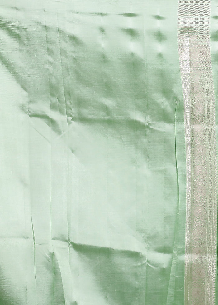 Green Handloom Dupion Pure Silk Saree With Blouse Piece