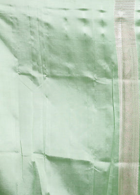 Green Handloom Dupion Pure Silk Saree With Blouse Piece