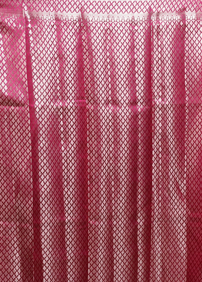 Pink Handloom Dupion Pure Silk Saree With Blouse Piece