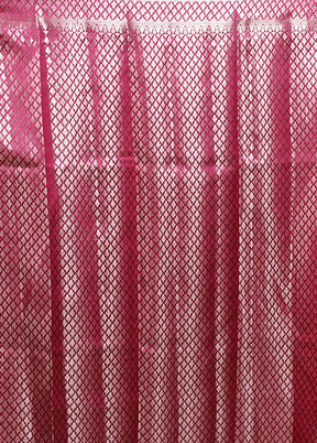 Pink Handloom Dupion Pure Silk Saree With Blouse Piece