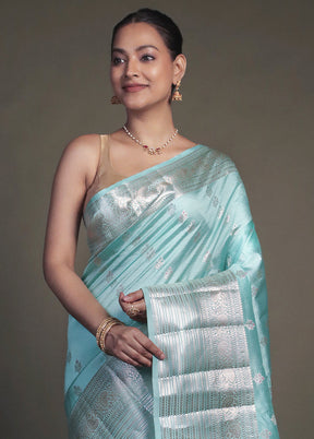 Green Handloom Dupion Pure Silk Saree With Blouse Piece