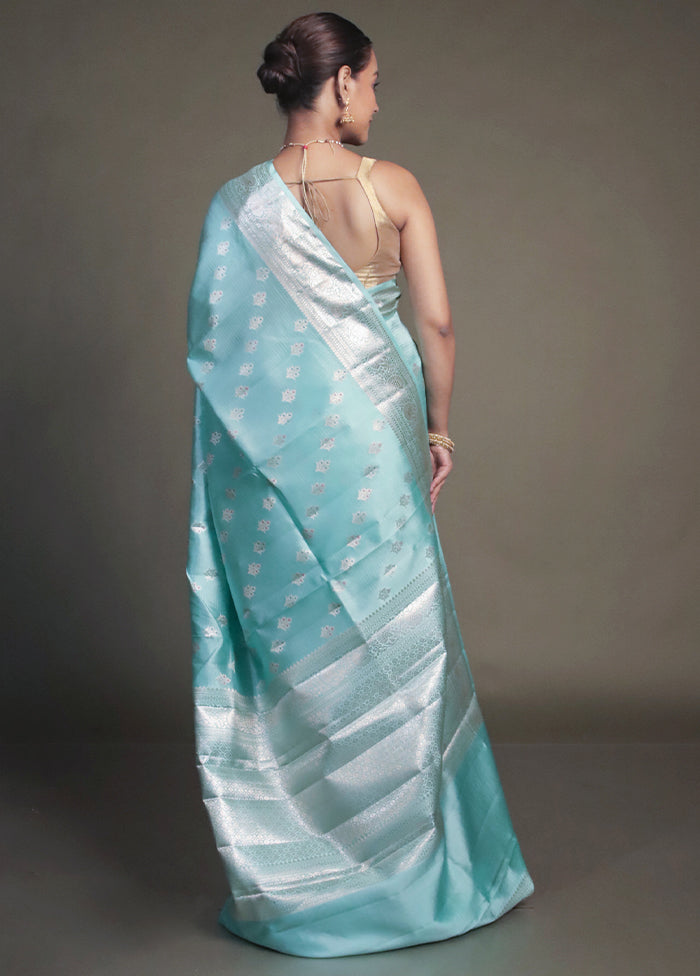 Green Handloom Dupion Pure Silk Saree With Blouse Piece